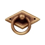poignee bouton anneau platine laiton mat meuble classique rustique 87 2348c